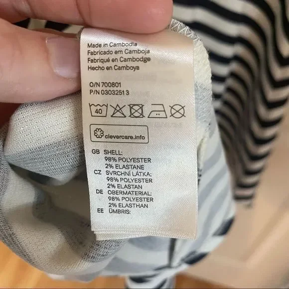 Divided cream with navy stripes tank top style dress size small - Picture 4 of 7